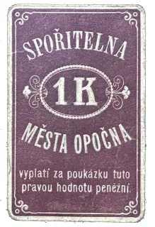 Czechoslovakian notgeld 1 Koruna, 1914-1915